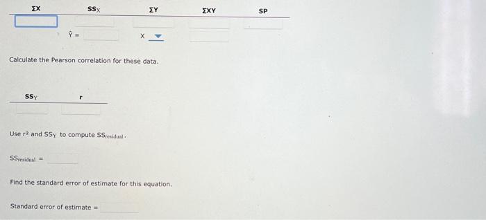 Solved For the following data: Find the regression equation | Chegg.com