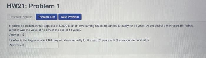 Solved HW21: Problem 1 Next Problem Previous Problem Problem | Chegg.com