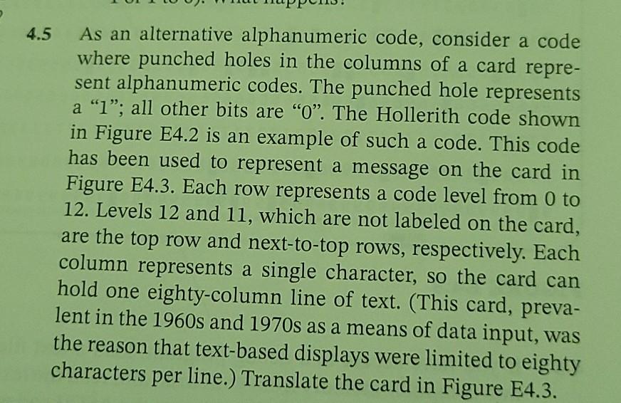 4.5 As an alternative alphanumeric code, consider a | Chegg.com