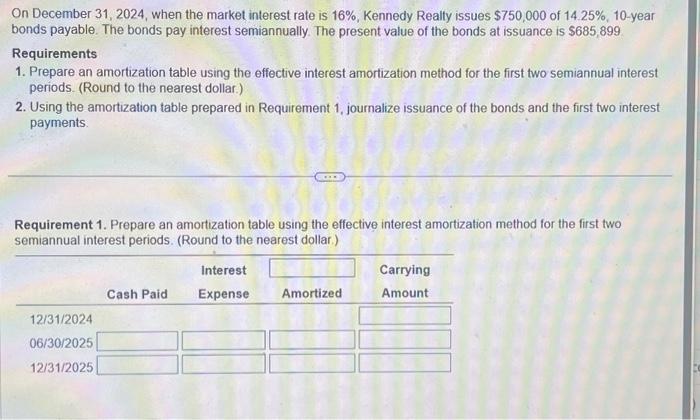 Solved On December 31 2024 When The Market Interest Rate Chegg Com   Image