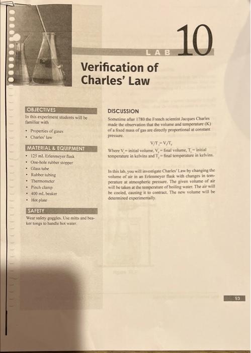 an experiment to verify charles law