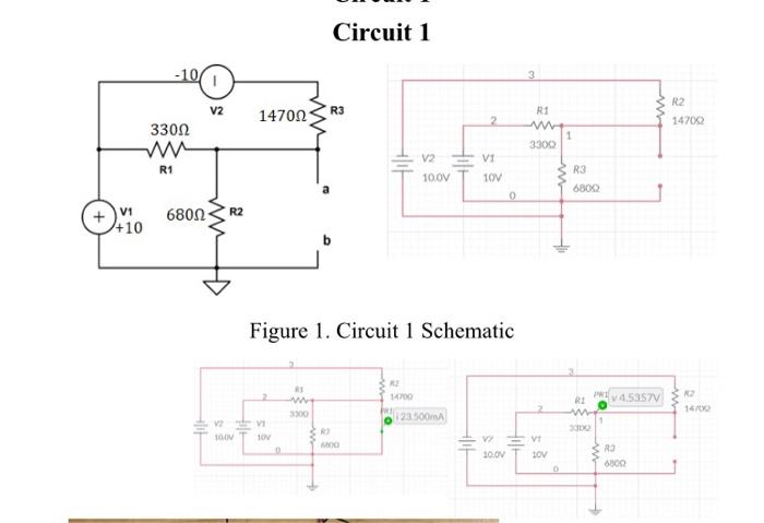 Solved Circuit 1 Figure 1. Circuit 1 Schematicstep 1: Draw A 