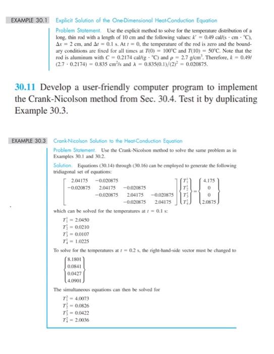 Solved EXAMPLE 30.1 Explicit Solution of the One Dimensional | Chegg.com