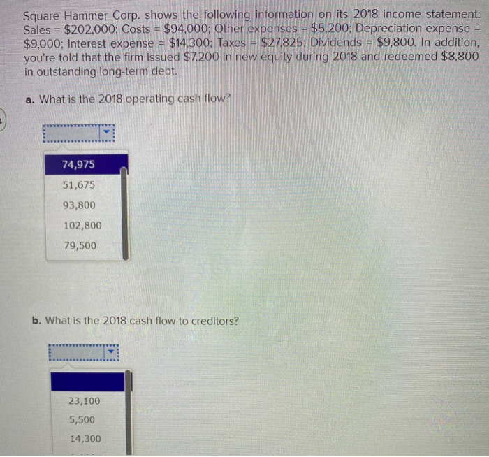 Solved Square Hammer Corp. shows the following information