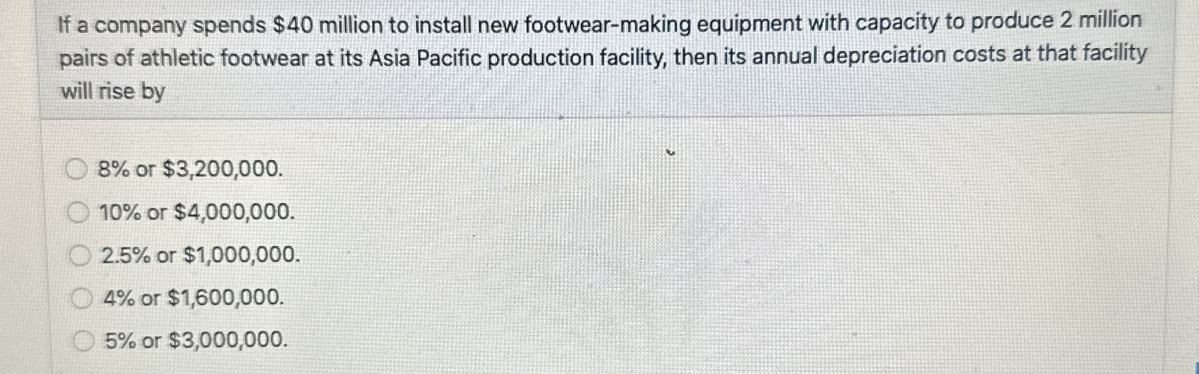 If a company spends $40 ﻿million to install new | Chegg.com