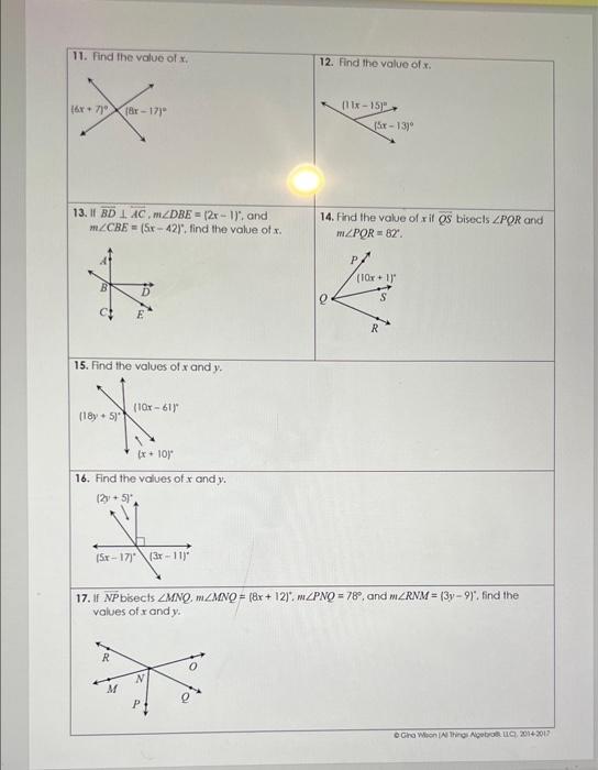 unit 1 geometry basics homework angle relationships