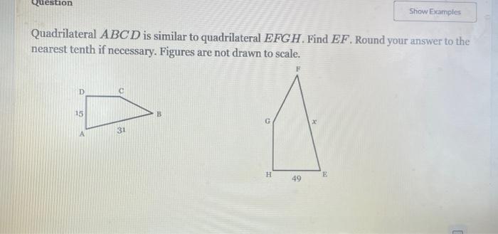 Solved Quadrilateral ABCD is similar to quadrilateral EFGH. | Chegg.com