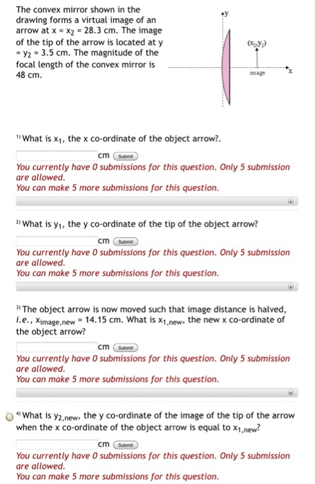 Solved The Convex Mirror Shown In The Drawing Forms A Chegg Com