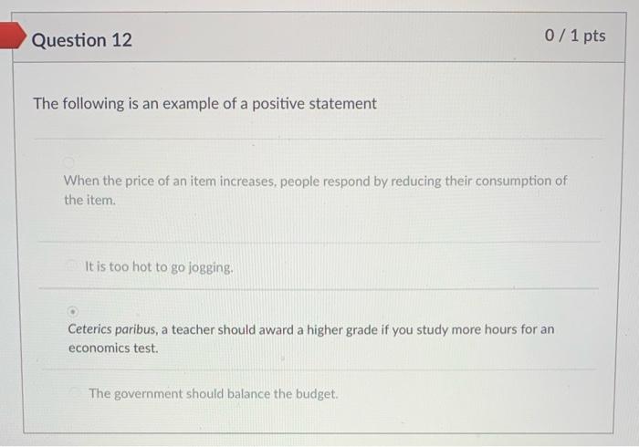 Solved The following is an example of a positive statement | Chegg.com