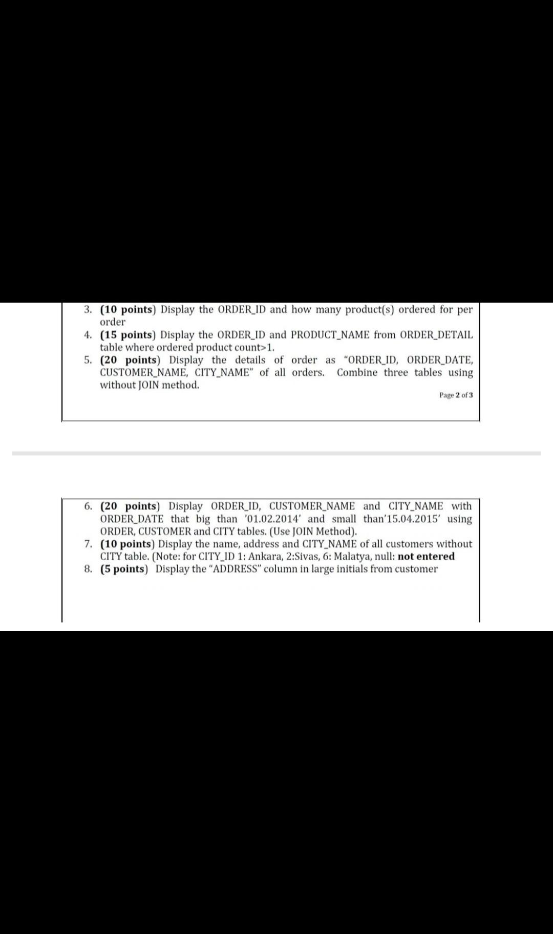 Solved Question 1 Given The Order Order Detail Customer Chegg Solved Question 1 Given The Order Order Detail Customer Chegg
