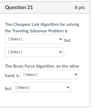 Solved Question 218 ﻿ptsThe Cheapest Link Algorithm for | Chegg.com