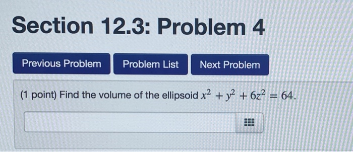 Solved Section 12.3: Problem 4 Previous Problem Problem List | Chegg.com