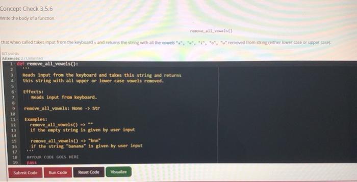 Solved Concept Check 3,5,6 "Write the body of a function | Chegg.com
