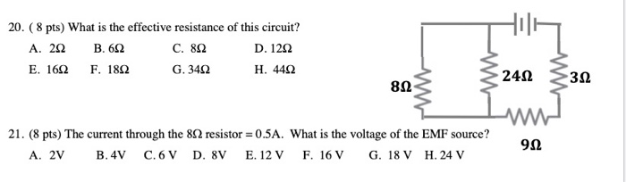 Solved 8 Pts What Is The Effective Resistance Of Th Chegg Com