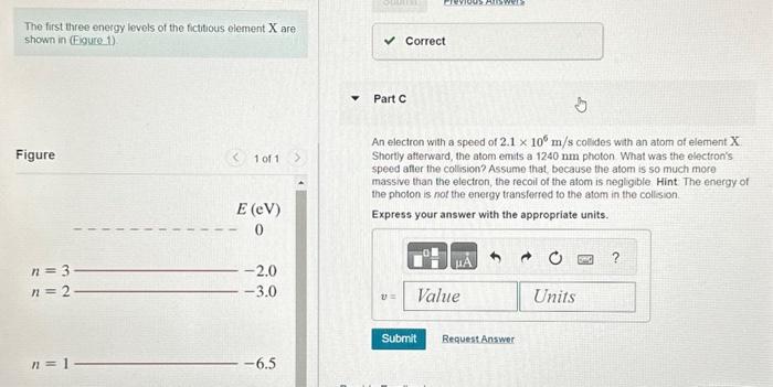Solved Thy first three energy levels of the fictious element | Chegg.com