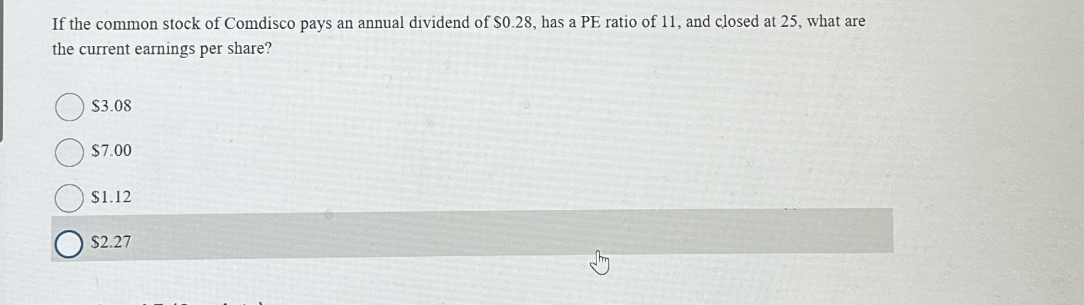 Solved If the common stock of Comdisco pays an annual