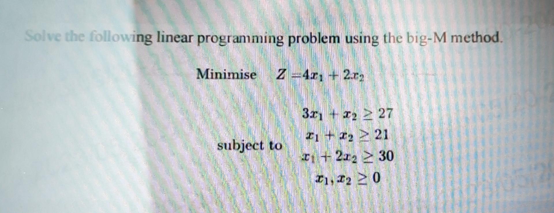 Solved Solve the following linear programming problem using | Chegg.com