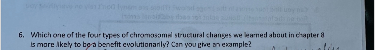Solved Which one of the four types of chromosomal structural | Chegg.com