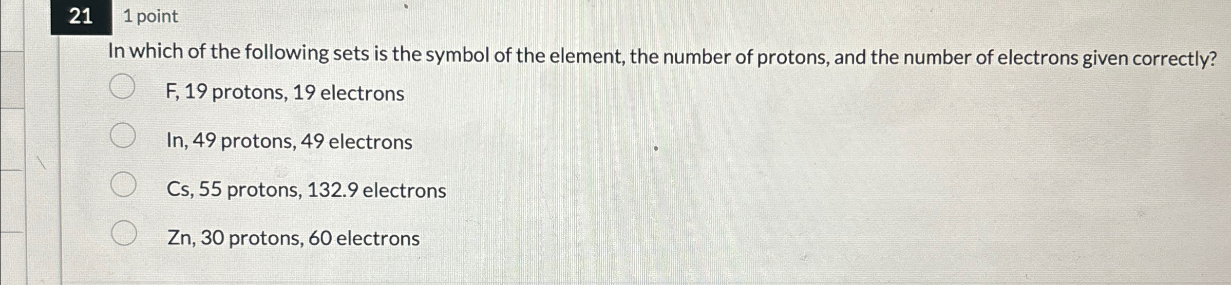 Solved 21,1 ﻿pointIn which of the following sets is the | Chegg.com