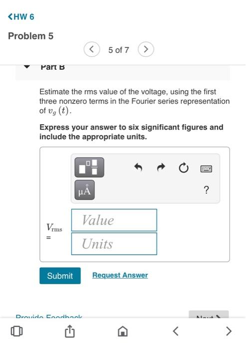 Solved Part A Find the rms value of the voltage shown in | Chegg.com