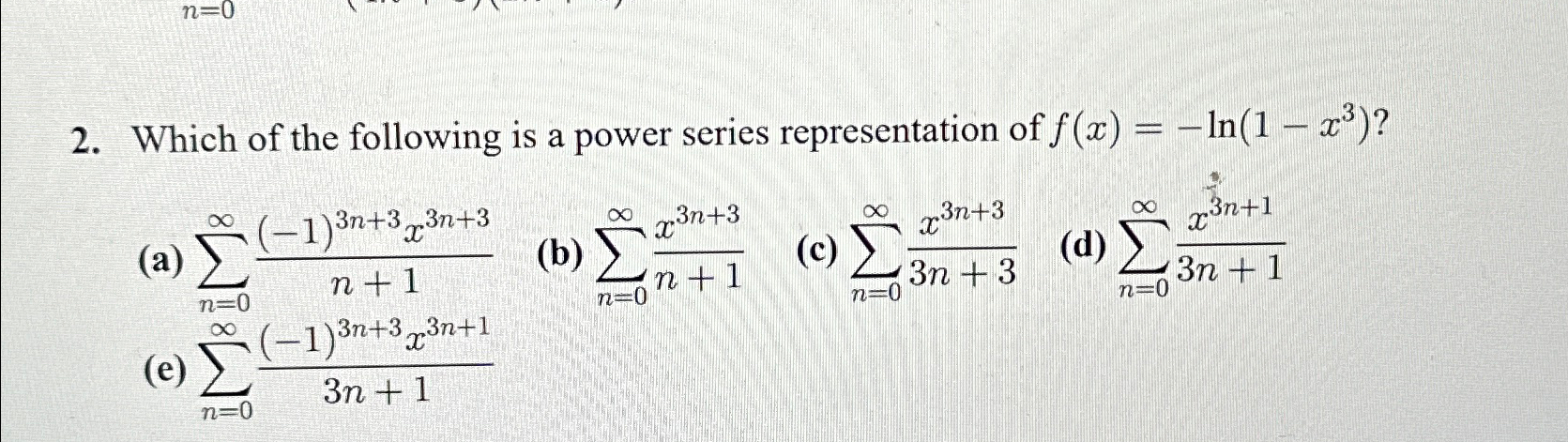 Solved Which of the following is a power series | Chegg.com