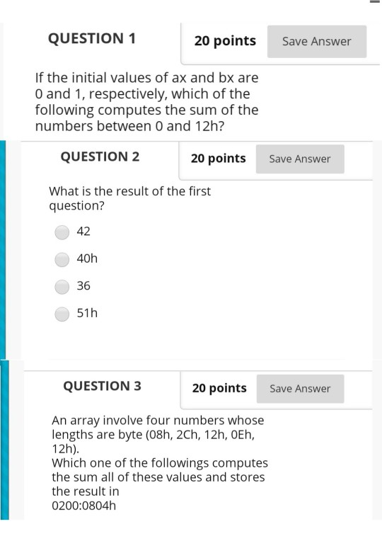 Solved QUESTION 1 20 points Save Answer If the initial | Chegg.com