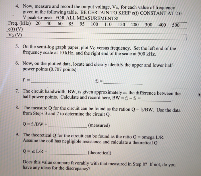 Solved 1 Calculate The Series Resonant Frequency For The Chegg Com