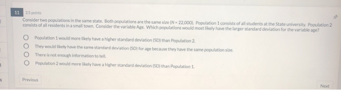 Solved 11 25 points Consider two populations in the same | Chegg.com