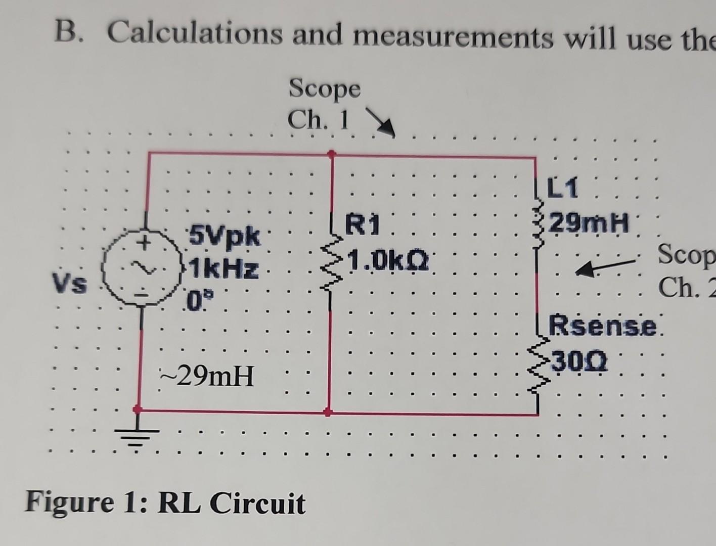 Solved B. Calculations And Measurements Will Use The Figure | Chegg.com