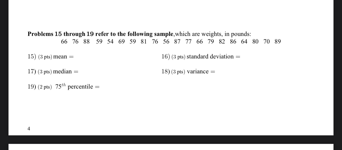 Solved Problems 15 ﻿through 19 ﻿refer to the following | Chegg.com
