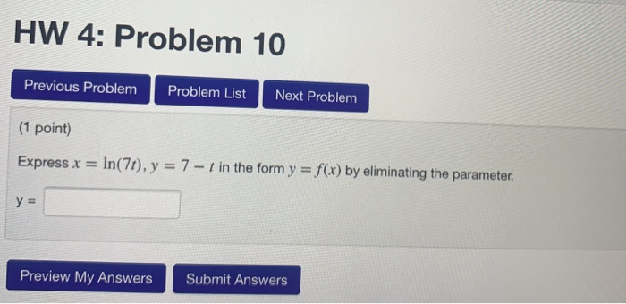 Solved HW 4: Problem 10 Previous Problem Problem List Next | Chegg.com