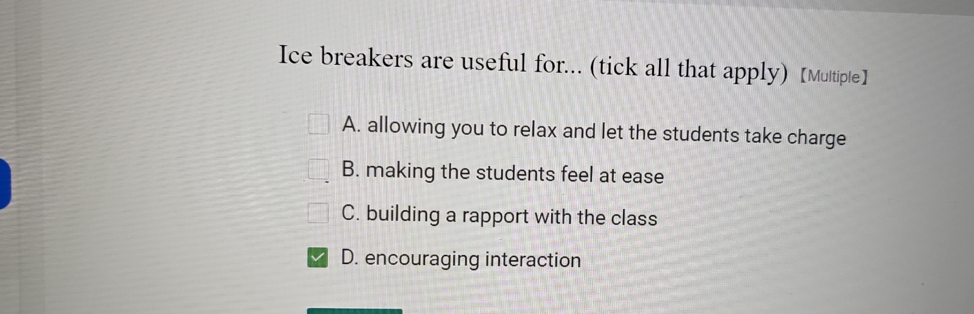Ice breakers are useful for... (tick all that