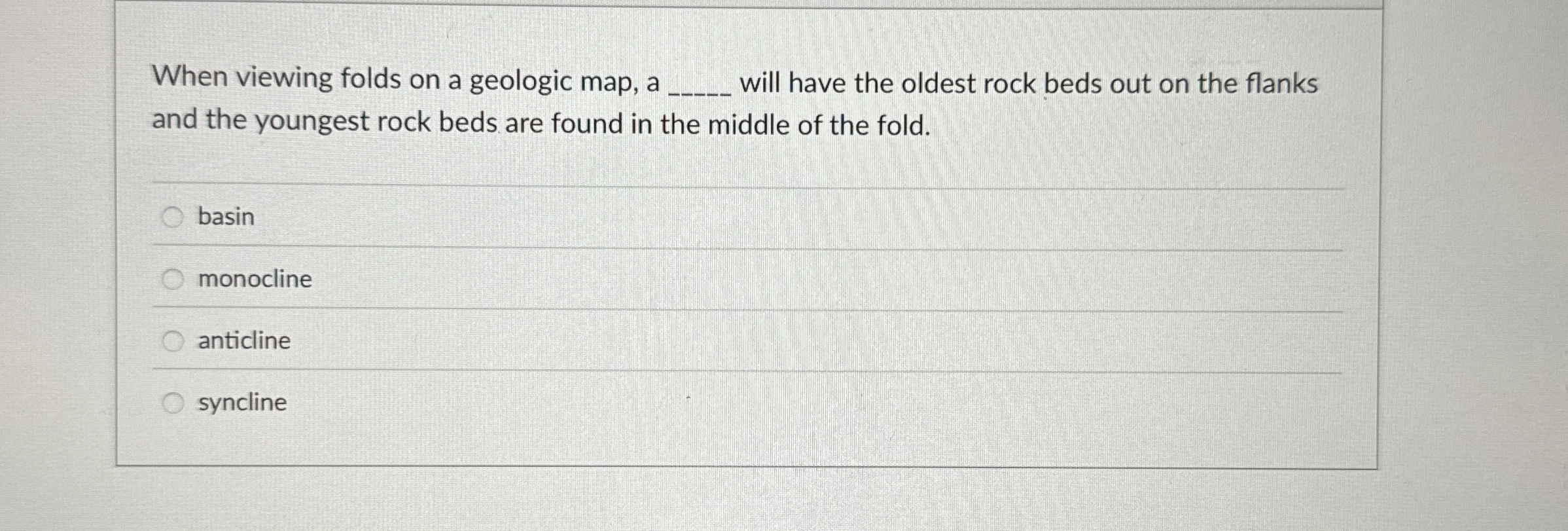 Solved When viewing folds on a geologic map, a will have the