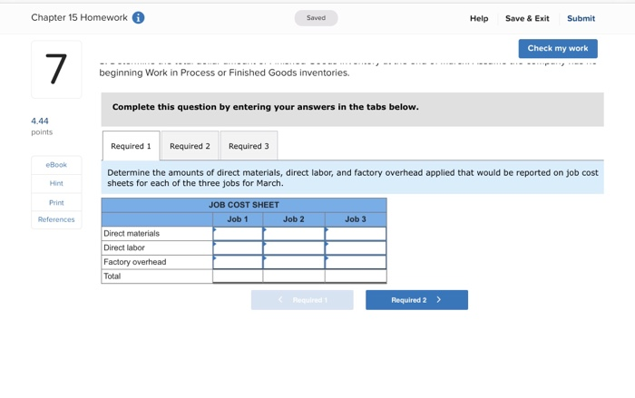 Solved Chapter 15 Homework i Saved Help Save & Exit Submit | Chegg.com