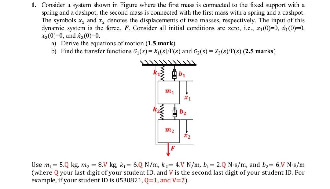 Solved 1. Consider a system shown in Figure where the first | Chegg.com