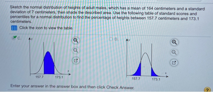 Solved Sketch the normal distribution of heights of adult | Chegg.com