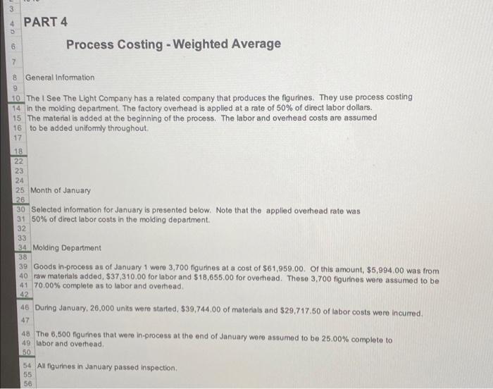 Solved 3 4 PART 4 6 Process Costing - Weighted Average 7 8 | Chegg.com