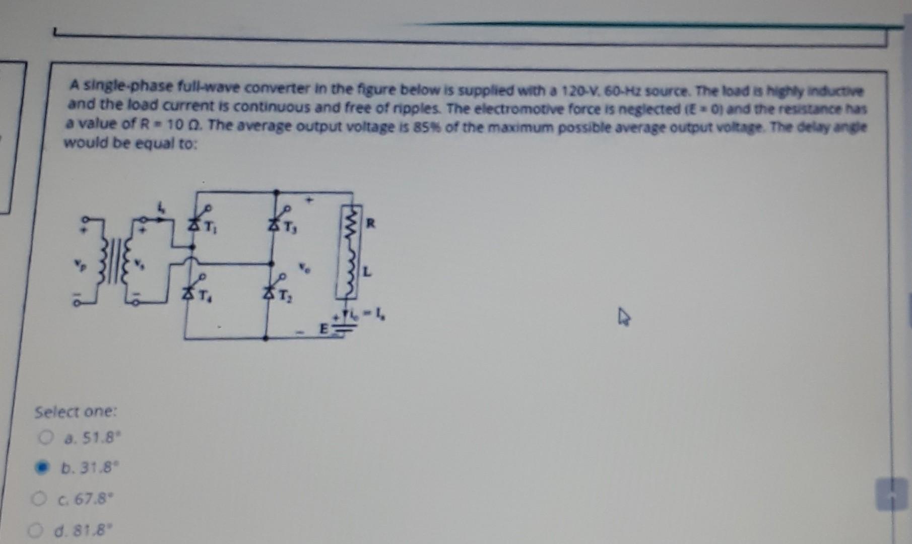 Solved A single-phase full-wave converter in the figure | Chegg.com