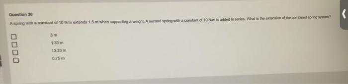 Solved Question 20 3 m1.33 m13.33 m0.75 m | Chegg.com