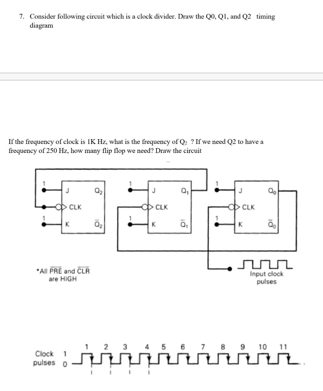 Solved 7. Consider following circuit which is a clock | Chegg.com