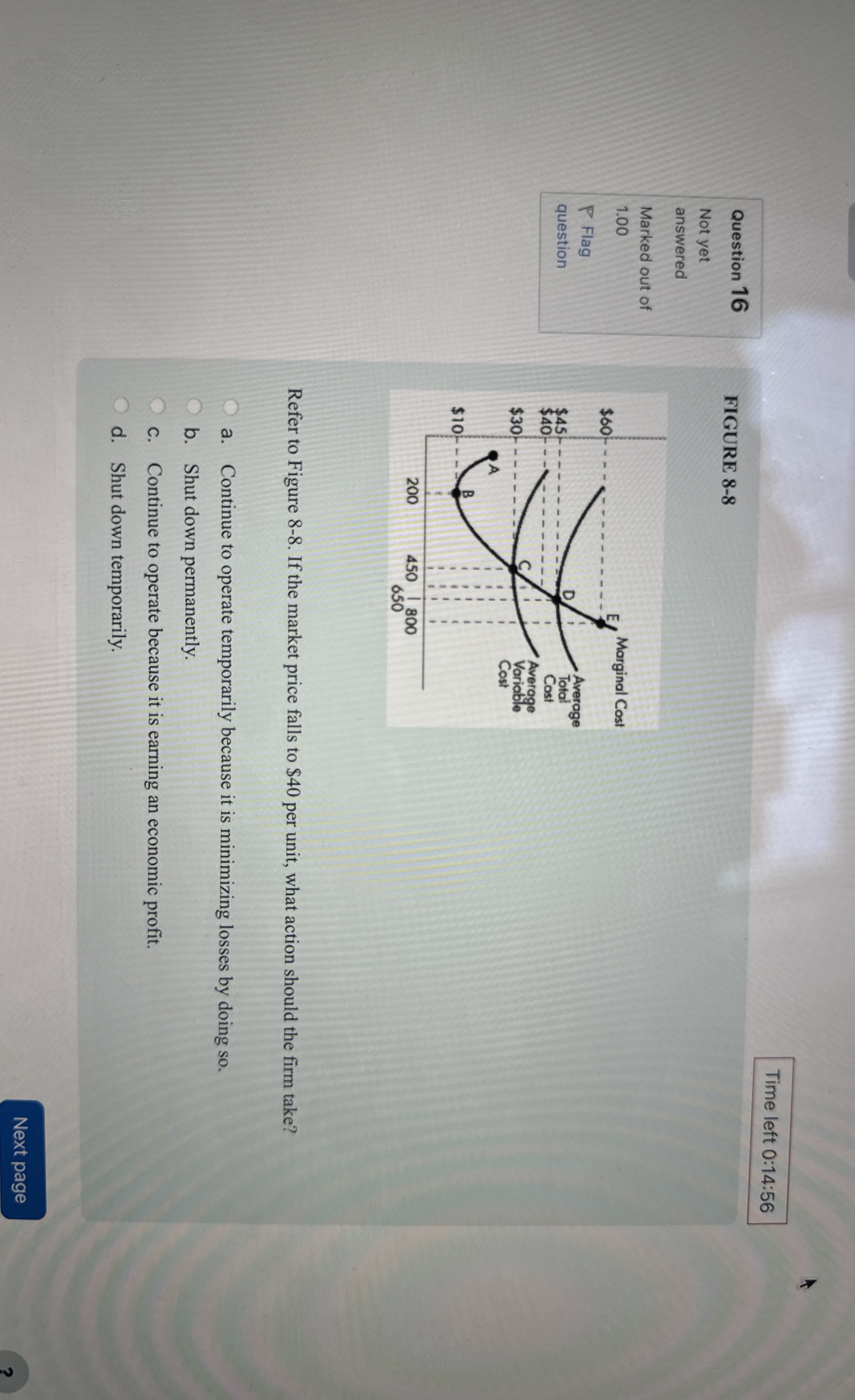 Solved Time left 0:14:56Question 16Not yet answeredMarked | Chegg.com
