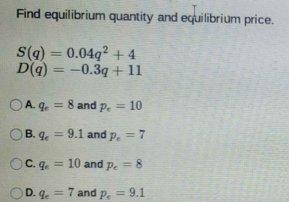 Solved Find Equilibrium Quantity And Equilibrium Chegg Solved Find Equilibrium Quantity And Equilibrium Chegg