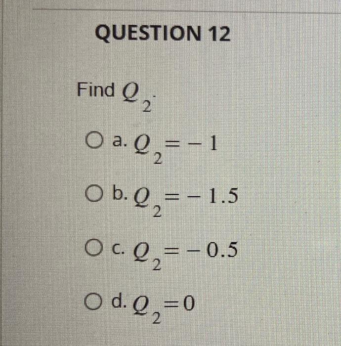 Solved −5,−3,0,1,0,10,−2,−3,−1,3QUESTION 12 Find Q2 a. Q2=−1 | Chegg.com