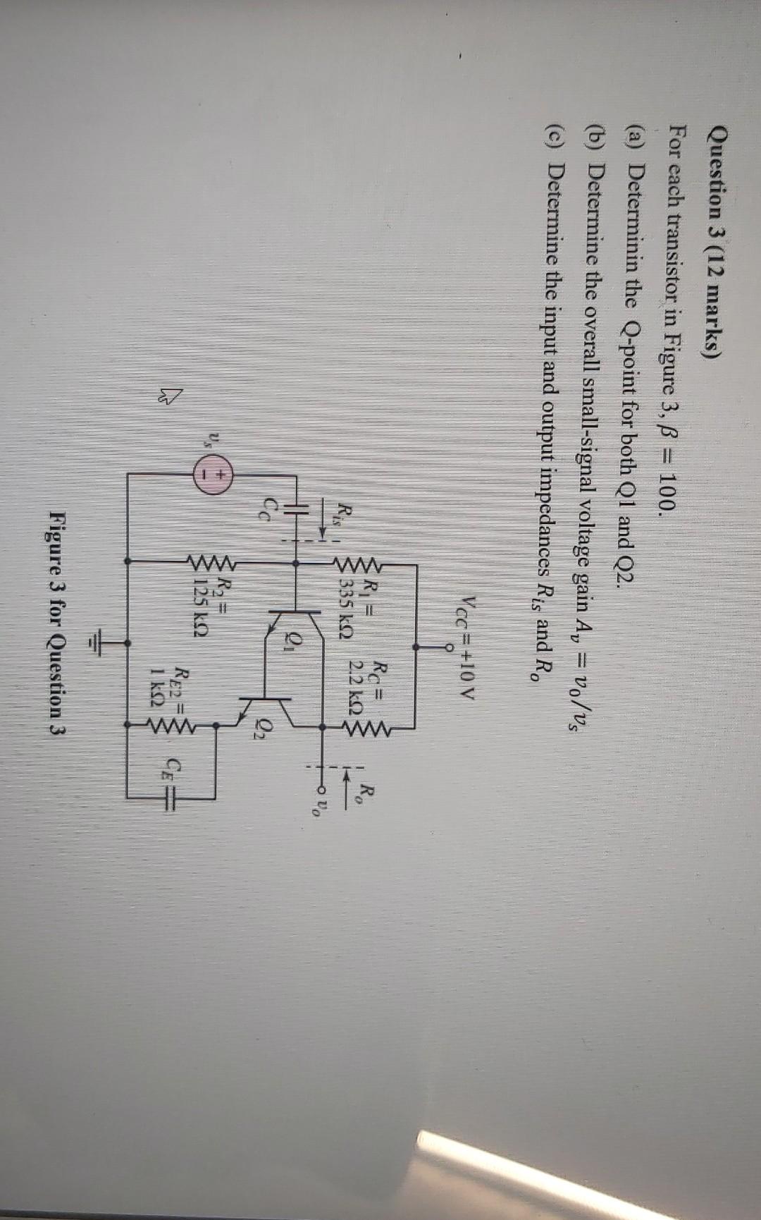 Solved Question 3 (12 marks) For each transistor in Figure | Chegg.com