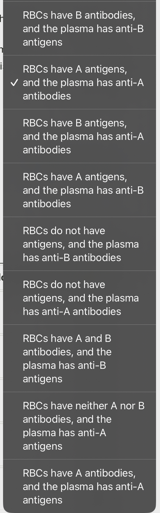 Solved RBCs have B antibodies, and the plasma has anti-B | Chegg.com