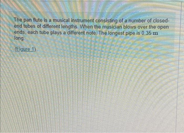 Solved The pan flute is a musical instrument consisting of a