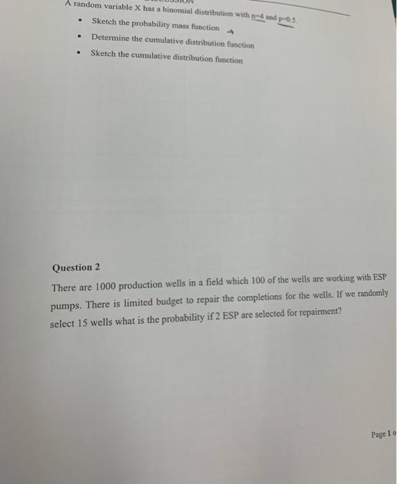 Solved A random variable X has a binomial distribution with | Chegg.com