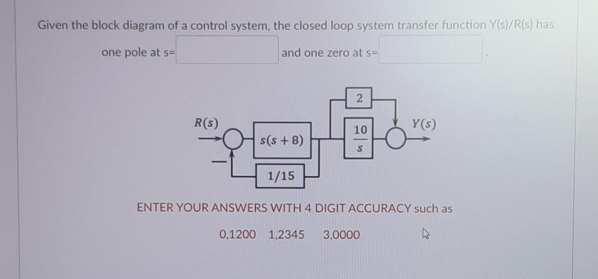 Solved question from control systems class i have time | Chegg.com