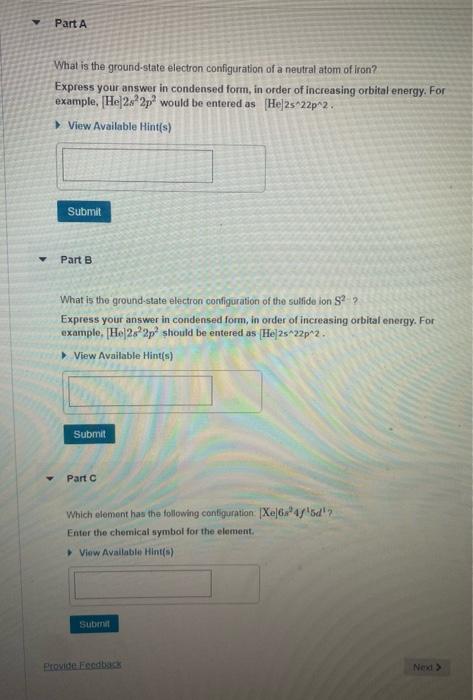 Solved What is the ground-state electron configuration of a | Chegg.com