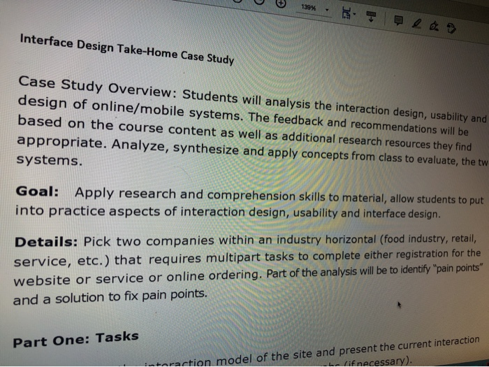 139% EL Interface Design Take-Home Case Study Case | Chegg.com